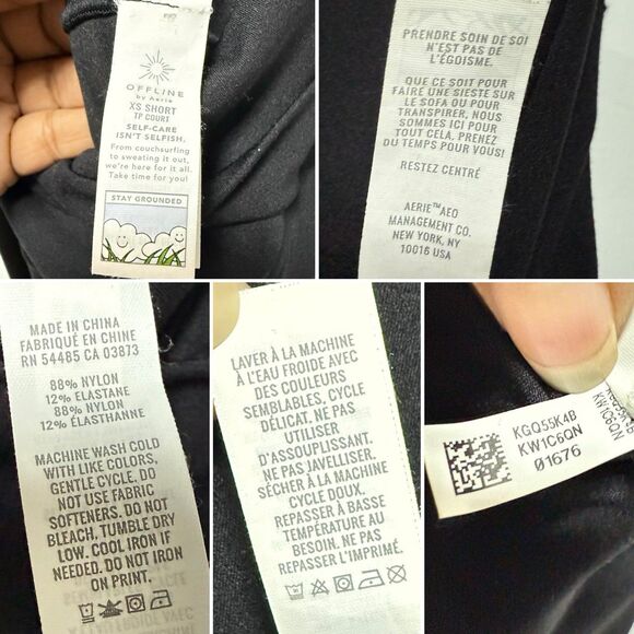 OFFLINE By Aerie Real Me High Waisted Crossover Flare Legging Black XS - Picture 9 of 16